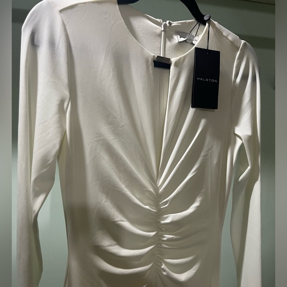 Halston Heritage Vera Jersey Gown, White/Pristine - Picture 5 of 8